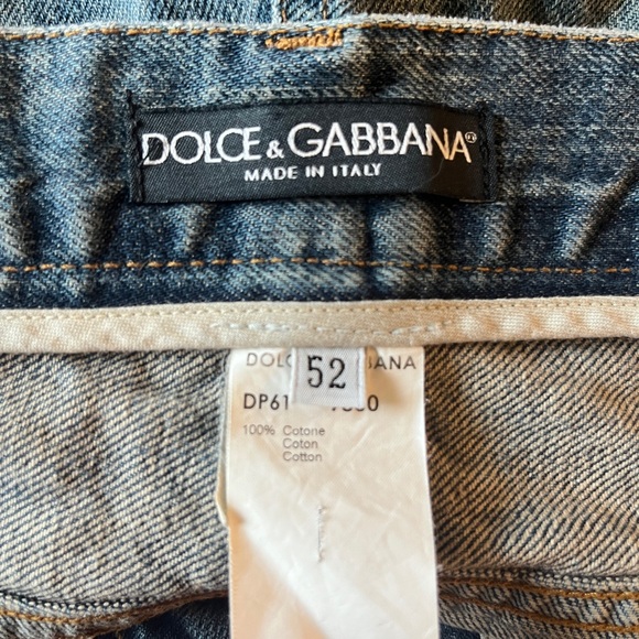 VINTAGE Dolce & Gabbana Blue Lampo Relaxed Jeans Size 52 IT.  Fits like a US 36 - Picture 2 of 15